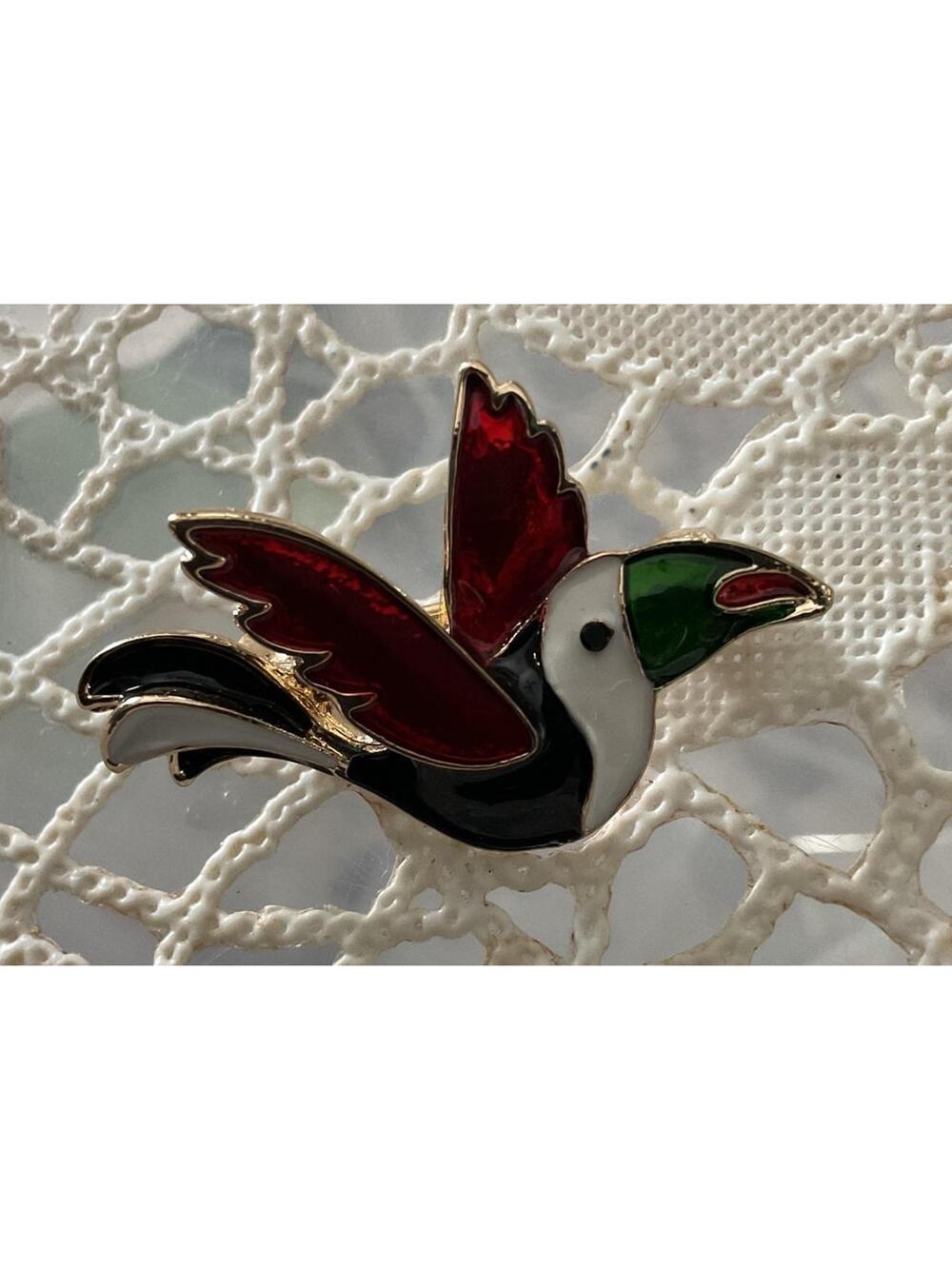Enamel bird brooch pin, 1.5" jewelry